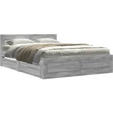 vidaXL Bed Frame With Headboard Without Mattress Grey Sonoma 120x200 cm