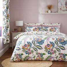 Dunelm Lucinda Floral Duvet Cover Pink, Multicolour (200x135cm)