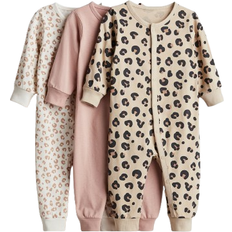 H&M Baby Cotton Sleepsuits 3-Pack - Beige