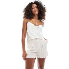 Stradivarius Stenfärgade Shorts Linnemix - Vit
