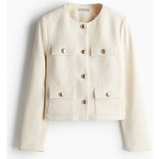 H&M Dam Jackor H&M Strukturvävd Jacka - Crèmevit