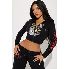 Ed Hardy NYC Zip Front Hoodie - Black