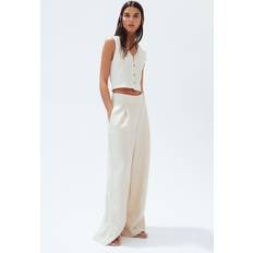 M - Women Vests H&M Textured Jersey Waistcoat - White