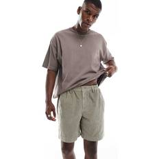 Corduroy Shorts ASOS DESIGN Cord Jort With Workwear Patch - Khaki