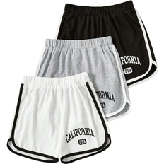 Shein Girls 3pcs Letter Graphic Contrast Binding Shorts
