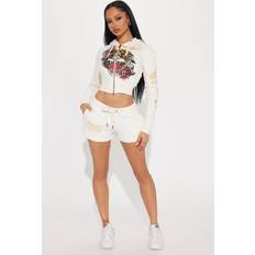 Ed Hardy Tiger Head Shorts - Ivory
