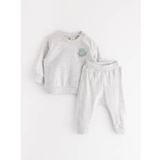 Lindex Set Sweatshirt Joggers - Melange - Grå