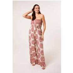 Orange Jumpsuits & Overalls Blue Vanilla Coral Strapless Elasticated Printed Jumpsuit - Orange
