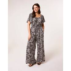 Blue - Viscose Jumpsuits & Overalls Blue Vanilla Shirred Waist Jumpsuit - Black