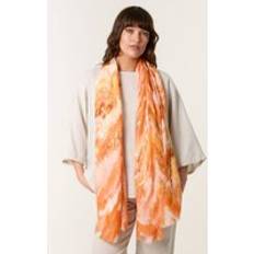 Orange Scarfs Blue Vanilla Watercolour Printed Scarf - Orange