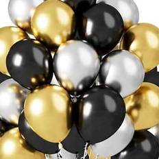 Text & Letters Latex Balloons Shein 60pcs 60 Black Gold Balloons 12 Inch