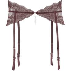 Hofteholdere Lascana Floral Look Transparent Lace Suspenders - Wine Red
