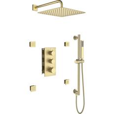 Shower Sets Casainc Brushed Gold 10-in Built-In Shower Faucet System CA-A4383-BG