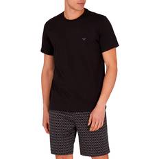 Emporio Armani Nattøj Emporio Armani Cotton Jersey Pajama Set - Black