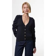 Karen Millen Cardigans Karen Millen Premium Drapey Knit Ruched Sleeve Cardi - Black