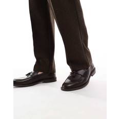 Thomas Crick Clinton Suede Leather Tassel Formal Loafer Shoes - Brown