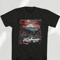 Shein Men's 100% Cotton Vintage Nissan Skyline GT-R T-Shirt - 220g