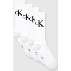 Calvin Klein Bomuld Strømper Calvin Klein 4 Pack Soft Combed Cotton Logo Crew Socks - White