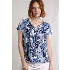 Weird Fish Sofia Cotton Printed Double Cloth Blouse - Bright Blue
