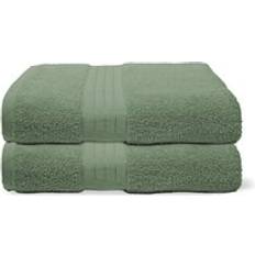 Green Bath Towels Brentfords 2 Pack of 100% Cotton Sheet Bathroom - Bath Towel Green