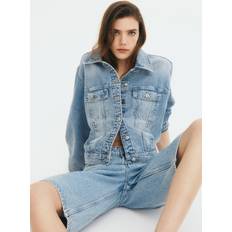H&M High Knee Denim Shorts - Blue