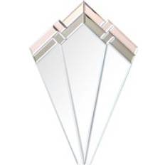 Pink Mirrors Melody Maison Pink & Mocha Art Deco Fan 60cm x 40cm One Size Wall Mirror