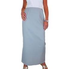 Elasticated Waist Maxi Pencil Skirt - Light Grey