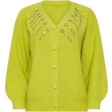 Green Cardigans Gem Embellished Cardigan - Green