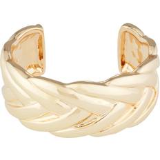 Woven Twist Cuff Bracelet - Metallic Gold