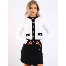 Gold Cardigans Brave Soul Classic Round Neck Cardigan - Cream
