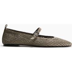 Dam - Gråa Lågskor H&M Mary Janes I Strå - Beige