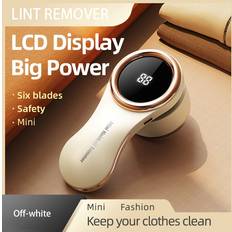 Temu Portable Lint Remover And Trimmer - Lcd Power Display