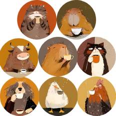 Temu 8 Pcs Wooden Coasters Set For Mugs & Cups Coaster