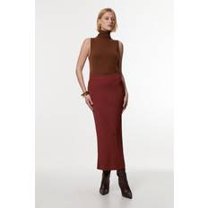 Karen Millen Skirts Karen Millen Slinky Drape Knit Column Skirt - Brown