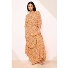 Orange Skirts PixieGirl Petite Ditsy Floral Maxi Skirt - Orange