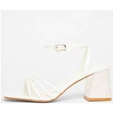 Quiz Bridal Block Heel Sandals - White