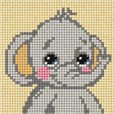 Needlepoint Kit My First Embroidery Mini Elephant