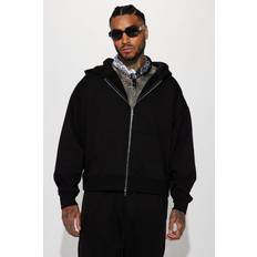 Tyson Oversized Heavyweight Zip Up - Black