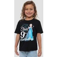 Frozen Elsa 9Th Birthday T-Shirt - Black