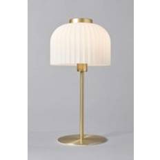Gold Table Lamps BHS Binita Ribbed Glass Opal and Brass Table Lamp