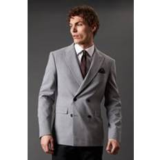 Burton Blazers Burton Essential Double Breasted Blazer - Light Grey