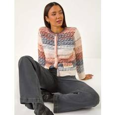 Roman Fluffy Ombre Knit Cardigan - Mid Blue