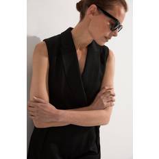 Karen Millen Women Jumpsuits & Overalls Karen Millen Premium Viscose Linen Tailored Belted Wide Leg Jumpsuit - Black