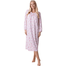 Pink Nightgowns Camille Cotton Long Sleeve Nightdress - Pink