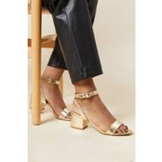 Dorothy Perkins Tommi Barely There Mid Block Heel Sandals - Gold