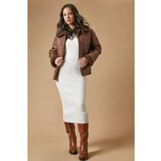Faux Leather - Women High Boots Oasis Katrina Medium Heel Platform Knee Boot - Tan