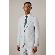 Burton Mens Heathered Slim Fit Suit Jacket - Light Grey