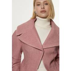 Karen Millen Blazers Karen Millen Textured Wool Blend Darted Rounded Sleeve Tailored Blazer - Pink