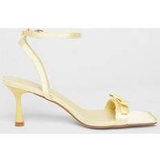 Yellow Heels & Pumps Quiz Yellow Satin Bow Heels - Yellow