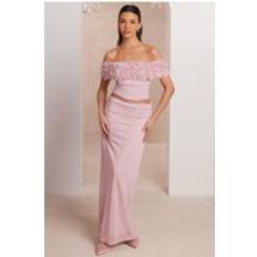 Pink Skirts Quiz Pale Pink Mesh Ruched Midaxi Skirt - Light Pink